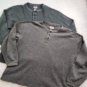 2pc LOT High Sierra Henley XL Dexter Kill Shirt Thermal Knit Button 1/4 Outdoor